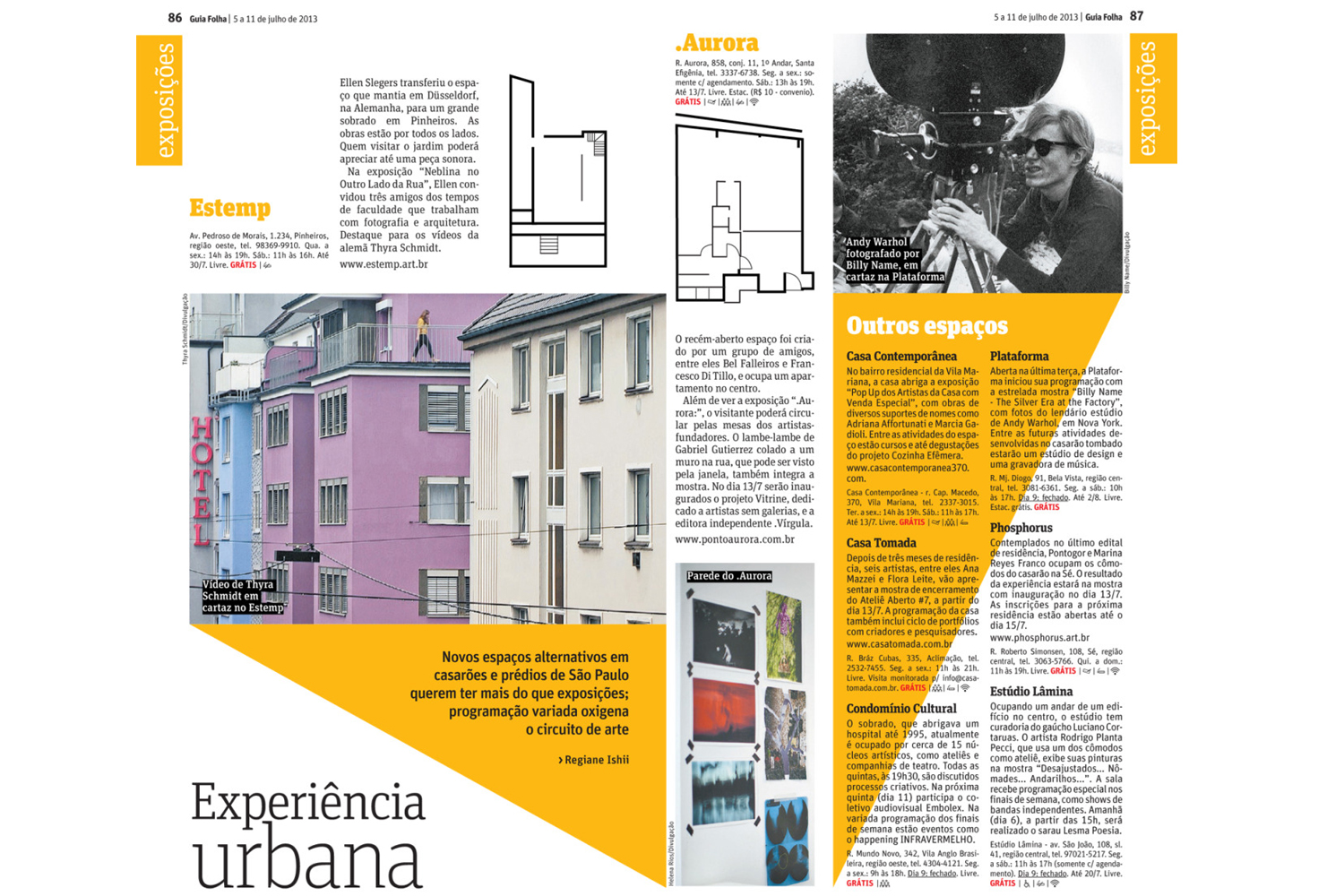 Opening spread for the art section
